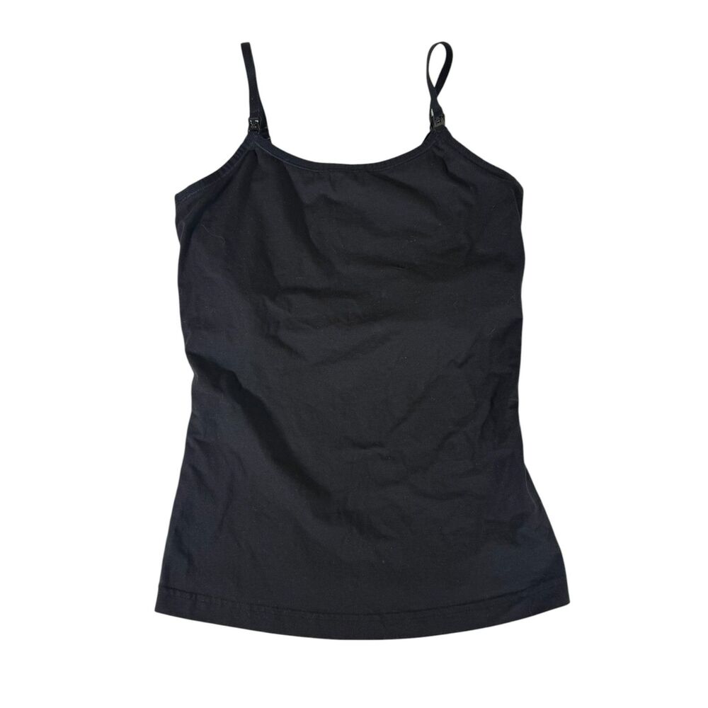 Pact Black Organic Cotton Nursing Tank Top Size M